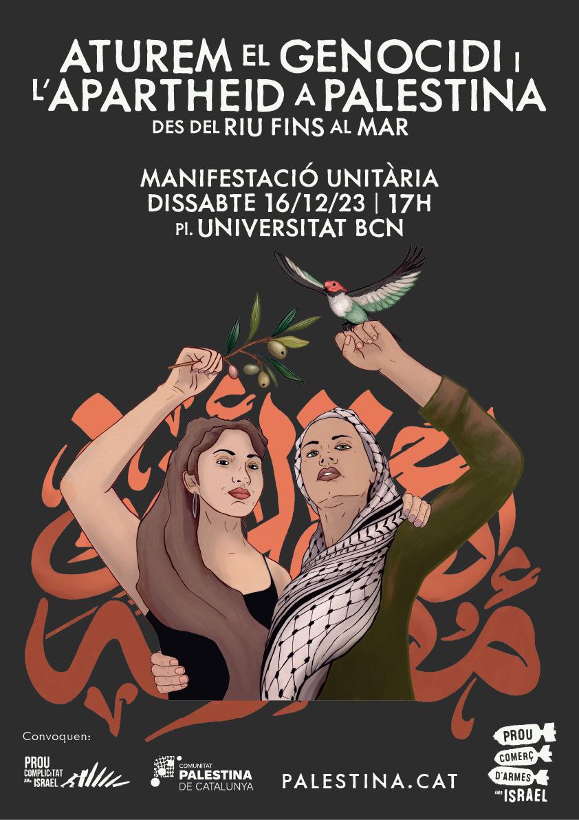 📢Dissabte 16, 17h Plaça Universitat. Manifestació.

🍉 Fins que les palestines visquin lliures a la seva terra!!

#AturemElGenocidi