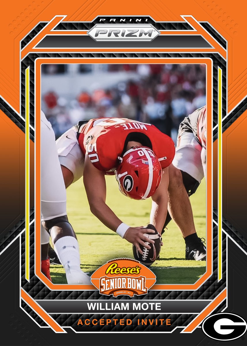 OFFICIAL! LS William Mote @W_Mote50 from @GeorgiaFootball has accepted his invitation to the 2024 Reese's Senior Bowl! #GoDawgs #TheDraftStartsInMOBILE™️ @JimNagy_SB @PaniniAmerica #RatedRookie