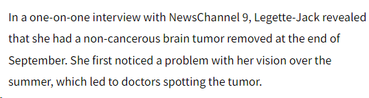 Syracuse WBB coach Felisha Legette-Jack reveals why she had to step away at the start of the season: she had a noncancerous brain tumor removed at the end of September (which involved three surgeries); she's now "ready to go" localsyr.com/orange-nation/…