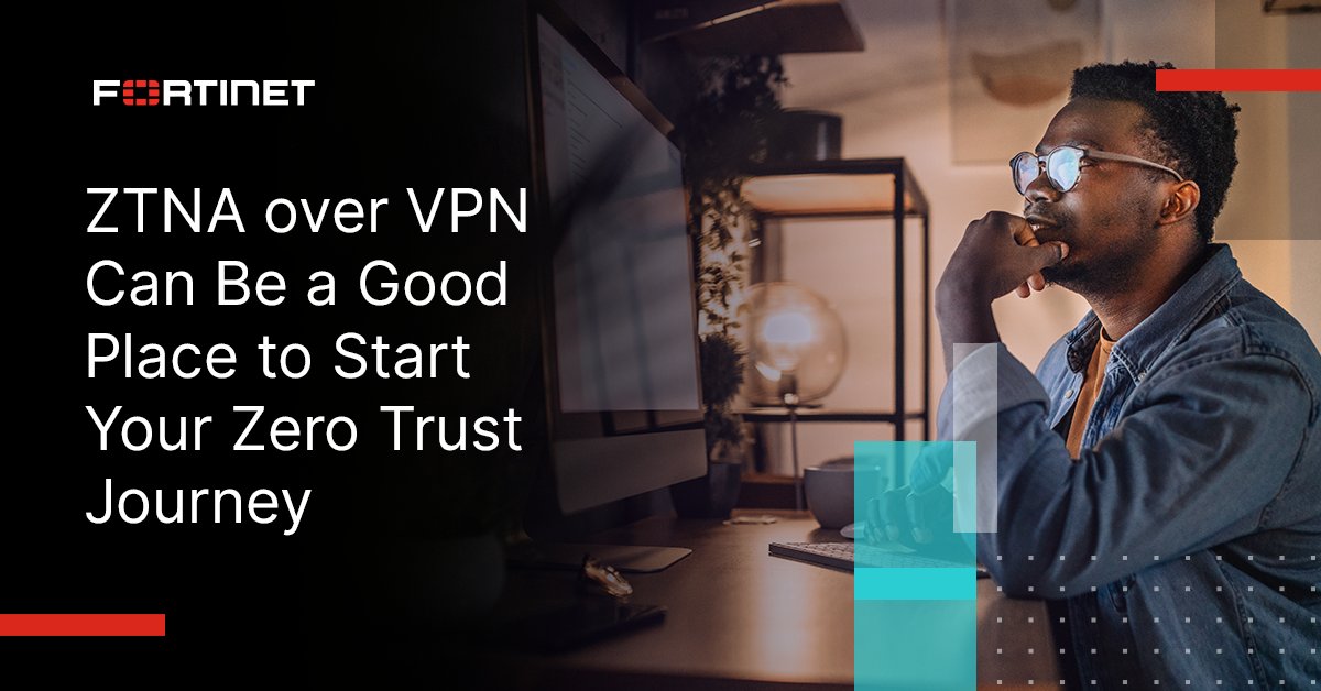 🚀 60% of organizations will adopt #ZeroTrust by 2025. Are you ready? 

Embrace the future and elevate your organization’s security posture with the @Fortinet #SecurityFabric, which seamlessly integrates #ZTNA and #VPN technologies. 🔒ftnt.net/6019RuZF3