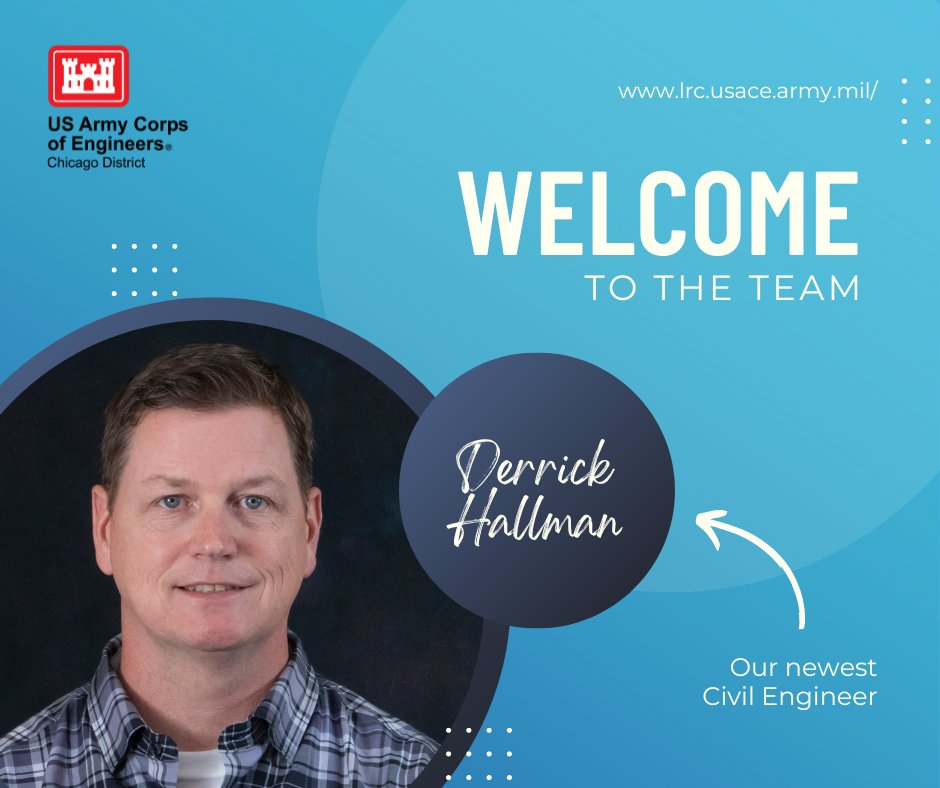 We’re happy to introduce Derrick Hallman as a new employee on the #USACEChicago team! Derrick is a Project Engineer at the Calumet Office.

😮 Something surprising to know:  He was a Level 2 USA hockey coach and coached his son’s hockey team for 3 years.

Welcome, Derrick!
