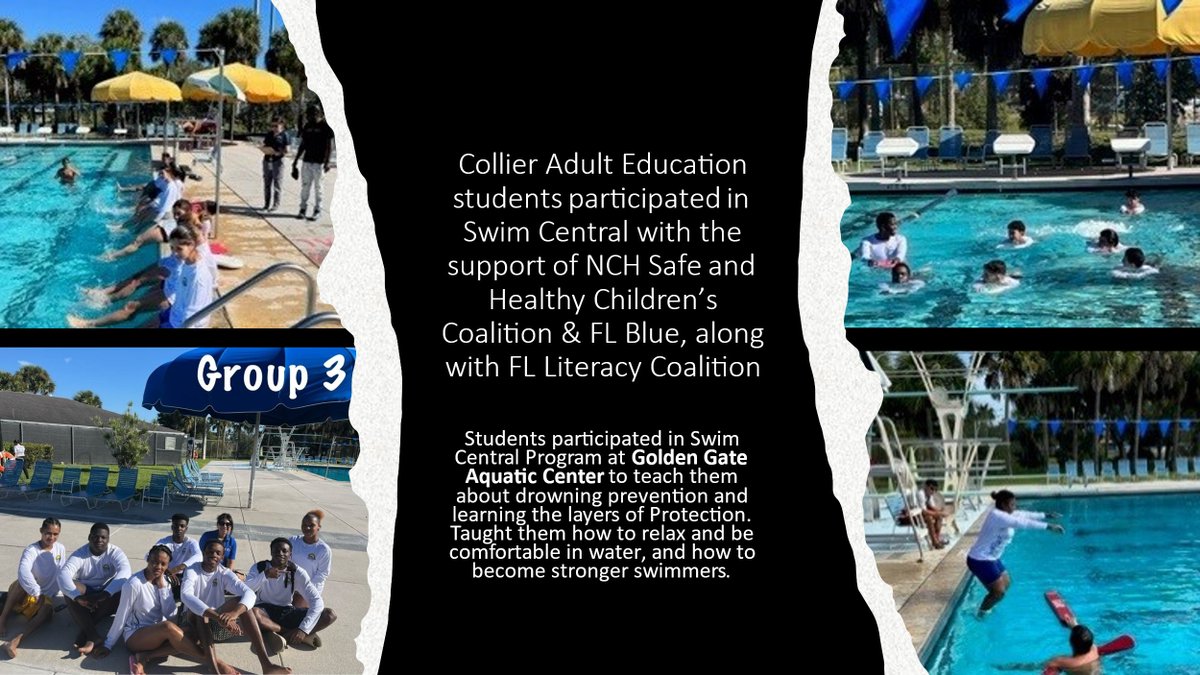 CCPS Adult Education (@ccpsadultedu) on Twitter photo Our <a href="/ccpsadultedu/">CCPS Adult Education</a> students participated in Swim Central, with the support of <a href="/NCHFlorida/">NCH Healthcare System</a> <a href="/HealthyKidsCC/">Safe&HealthyChildren</a> & <a href="/FLBlue/">Florida Blue</a>, along with <a href="/FloridaLiteracy/">Florida Literacy Coalition</a>. Students learned about drowning prevention, the layers of protection, and how to relax and be safe in water. <a href="/collierschools/">Collier County Public Schools</a> Our <a href="/ccpsadultedu/">CCPS Adult Education</a> students participated in Swim Central, with the support of <a href="/NCHFlorida/">NCH Healthcare System</a> <a href="/HealthyKidsCC/">Safe&HealthyChildren</a> & <a href="/FLBlue/">Florida Blue</a>, along with <a href="/FloridaLiteracy/">Florida Literacy Coalition</a>. Students learned about drowning prevention, the layers of protection, and how to relax and be safe in water. <a href="/collierschools/">Collier County Public Schools</a>