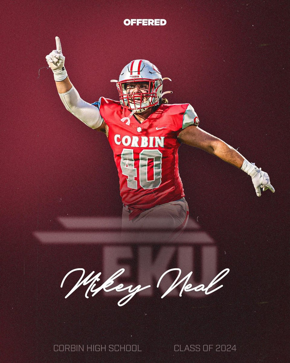 Mikey Neal (@mikeyneal13) on Twitter photo After a great phone call with <a href="/CoachDerekDay/">Derek Day</a>, Iโm blessed to announce that I have received my first PWO offer to <a href="/EKUFootball/">EKU Football</a>! <a href="/RedhoundFball/">Redhound Football</a> <a href="/ThomasEGreer1/">Thomas E. Greer</a> <a href="/CoachLewallen/">Guy Lewallen</a> After a great phone call with <a href="/CoachDerekDay/">Derek Day</a>, Iโm blessed to announce that I have received my first PWO offer to <a href="/EKUFootball/">EKU Football</a>! <a href="/RedhoundFball/">Redhound Football</a> <a href="/ThomasEGreer1/">Thomas E. Greer</a> <a href="/CoachLewallen/">Guy Lewallen</a>