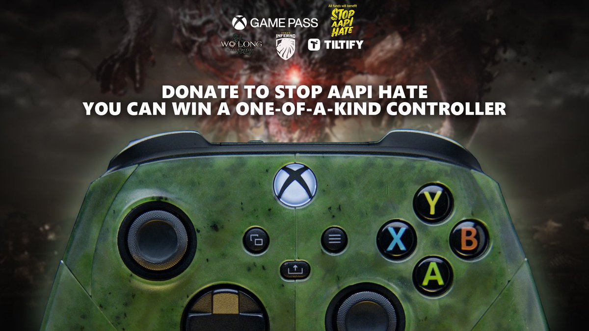 Help @StopAAPIHate with us @VegasInferno & @XboxGamePass For the entire month of December you can win @xbox games, prizes from @zipchairgaming & the biggest prize of all!! A one-of-a-kind Xbox controller encased in jade, made by a jade craftsman. You can help stop AAPI hate!…