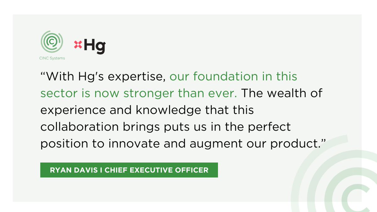 CINCSystems's tweet image. CINC Systems has secured a strategic investment from Hg, a global investor in software businesses. With an additional investor on board, we&apos;ll keep pursuing our mission to make living in a professionally managed community a great experience.

Learn more at ow.ly/kRTI50QiSe1