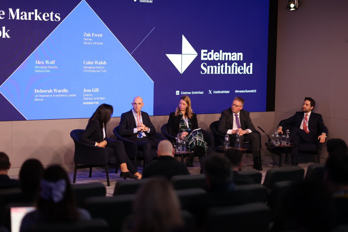 EdelSmithfield's tweet image. During the last session of the day, spokespeople from @mercer, @icgenterprise, @BatteryVentures and @HarbourVest discuss their outlooks for private markets in 2024 and beyond.