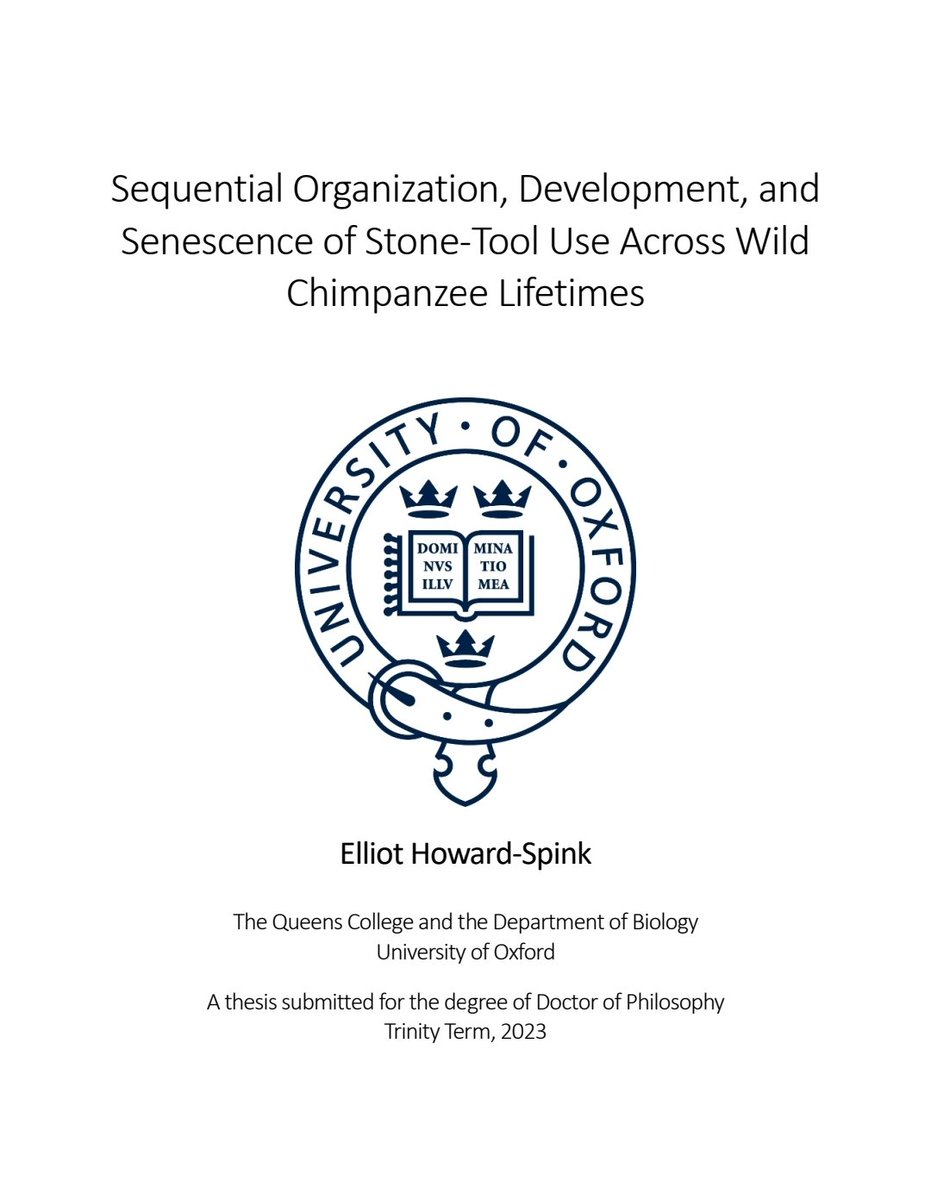 Very happy to report that yesterday I passed my doctoral viva!!! 🐒🦍🦧🤠 Thanks to both my examiners (Tim Guilford and <a href="/SimonWTownsend/">Simon W. Townsend</a>) as well as both my supervisors (<a href="/bonobo_style/">Thibaud Gruber</a> &amp; <a href="/dora_biro_/">Dora Biro</a>), and my wonderful partner <a href="/FrederickJLegg/">Fred Legg</a> for keeping me going. #PhDone (etc.)
