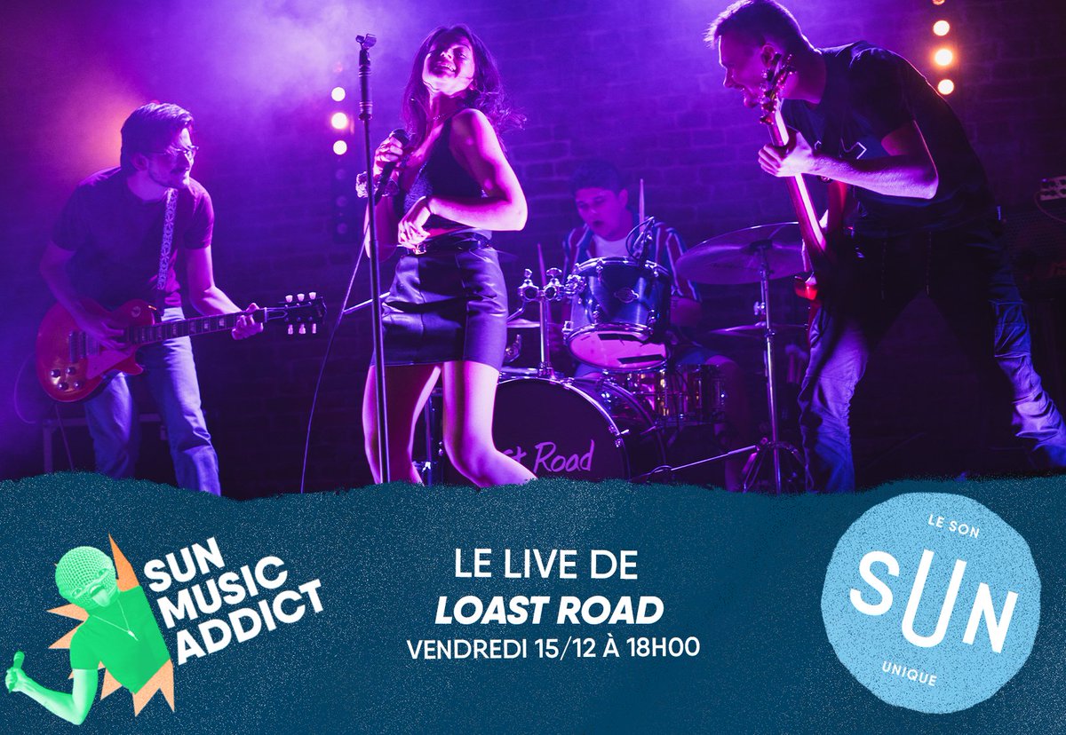 LeSonUnique's tweet image. On reçoit en live, #LostRoad, dans le #SUNMusicAddict !
Un quatuor solide au son teinté de rock anglais et
de blues rock américain.
Préparez-vous à un voyage guidé par la voix puissante  d’une chanteuse aux racines pop et celtique.

👉RDV vendredi 15/12 à 18h00 sur SUN🎶