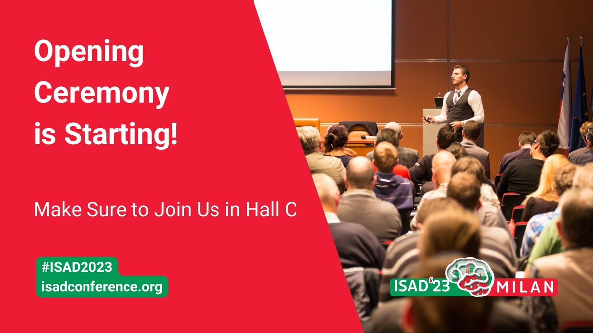 The Opening Ceremony begins at 15:15, followed by the Presidential Plenary Session.

Join us at Hall C and don’t miss a great start to #ISAD2023!  

#affectivedisorders