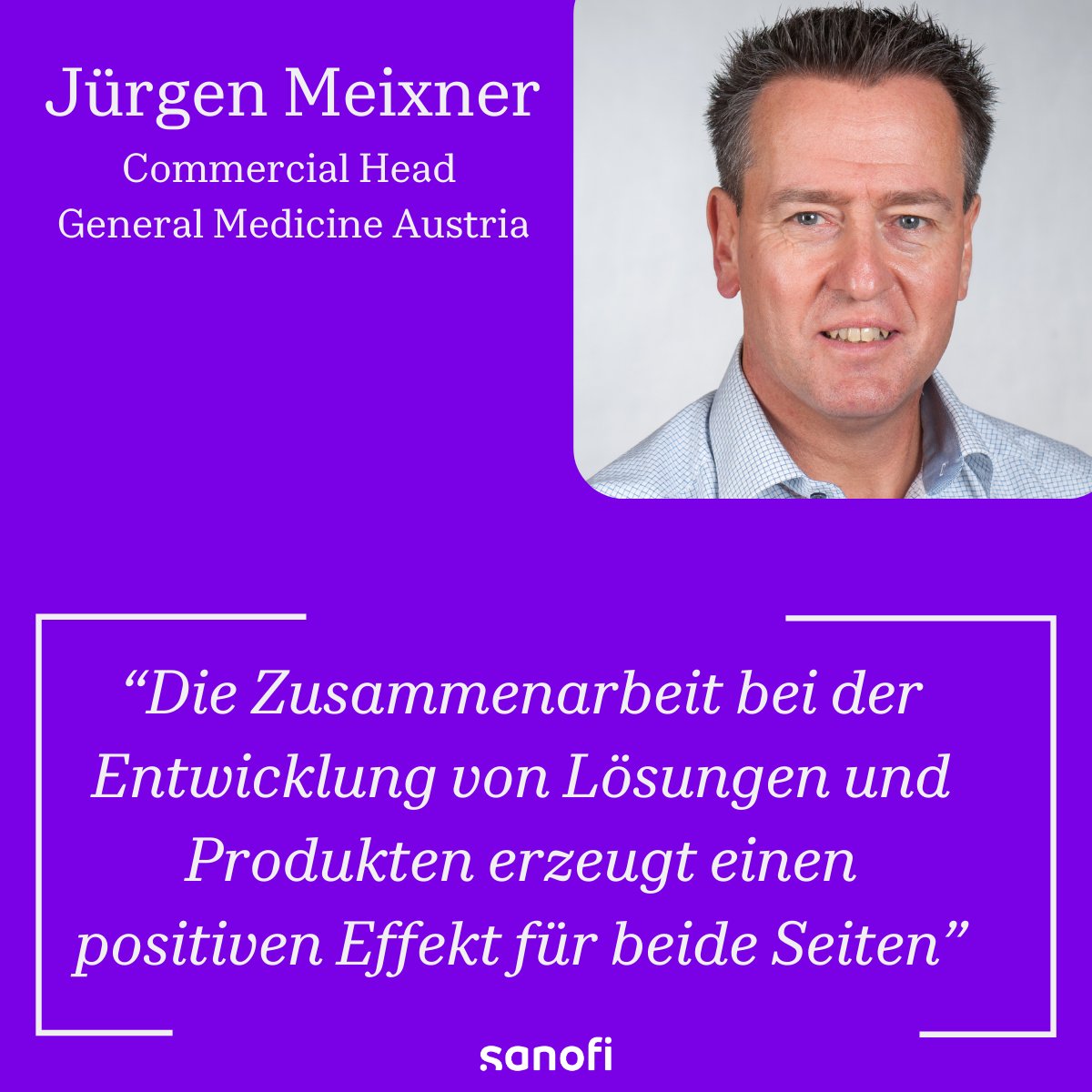 Führung durch Vertrauen – und das auch in sich ständig ändernden Zeiten. Darauf setzt unser Commercial Head des General Medicine Teams Jürgen Meixner. Das fördert die Kolleg:innen und macht auch noch Spaß!

#OneSanofi #WeNeverSettle