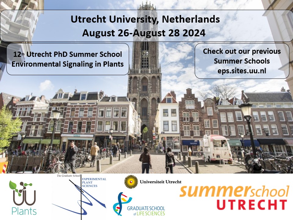 The Plant Biology groups at @UniUtrecht are happy to announce our biennial PhD summer school on Environmental Signalling in Plants to take place from August 26-28, 2024 in the beautiful city of Utrecht. #SaveTheDate #ProgramWillFollow @UUBeta @EpsPhdCouncil @EPSGradSchool
