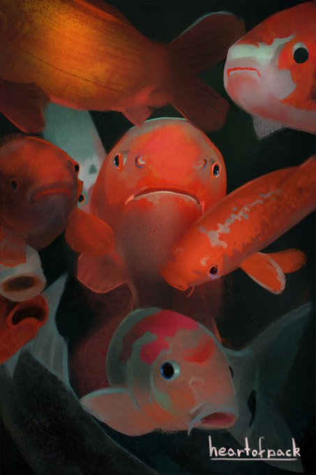 「goldfish open mouth」 illustration images(Latest)