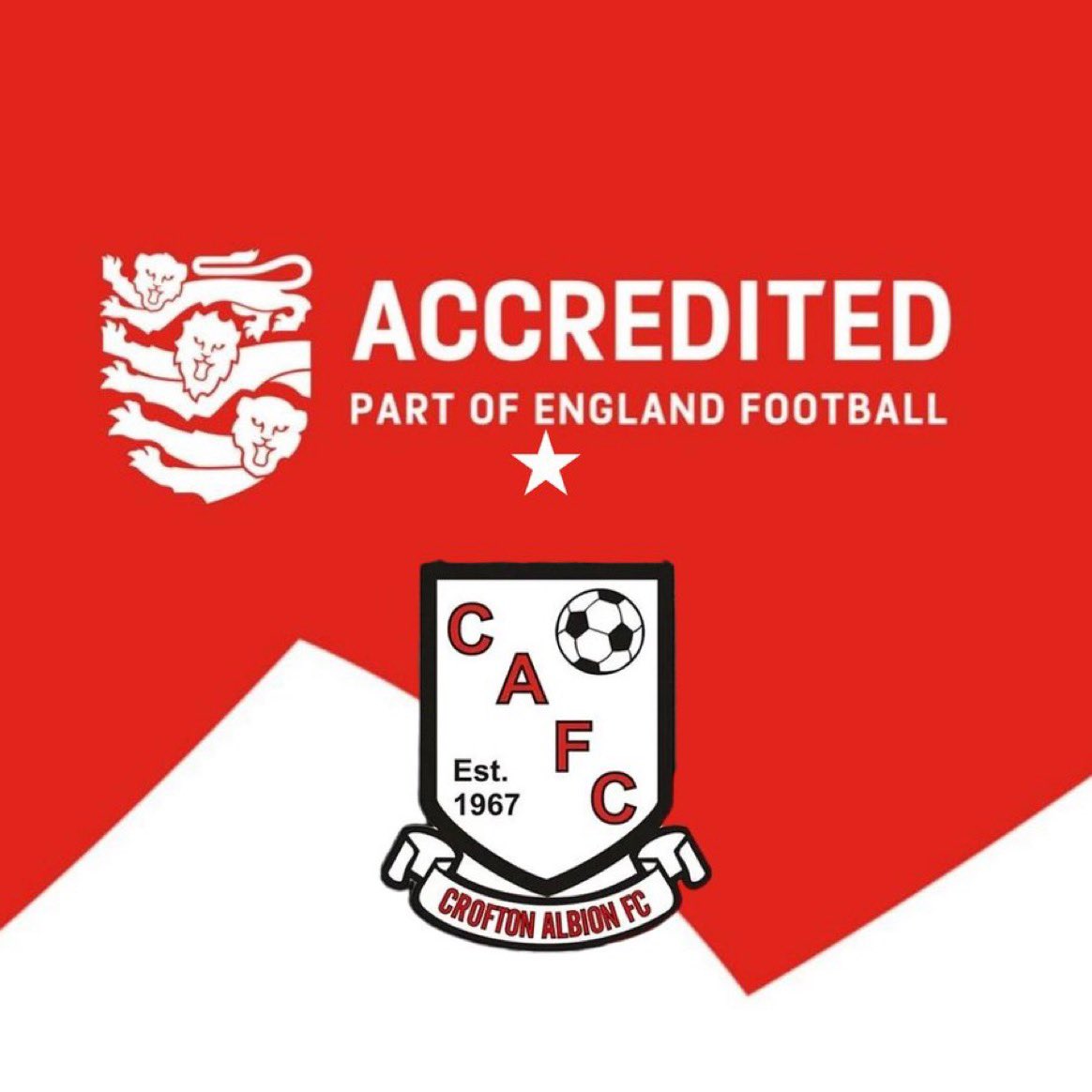 Proud to announce that we are now an official England Football Accredited Club ⚽️ Our aim is keep making our football Fun, Safe and inclusive for all our Players, Coaches, Volunteers around the club and our Supporters.  Up the Albion !!!! ⚽️🔴
