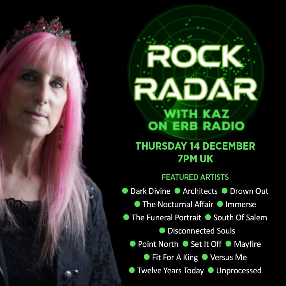 Kaz Ay has been scouring the #RockRadar to bring you the best of the best. Tune in at 7pm for tracks from @DarkDivineMusic | @architectsuk | @ | @Noxaffair | @ | @TFP_tweets | @southofsalemofficial | @DSbandUK | @pointnorthband | @SetItOff | @mayfiremp3 | @fitforaking...