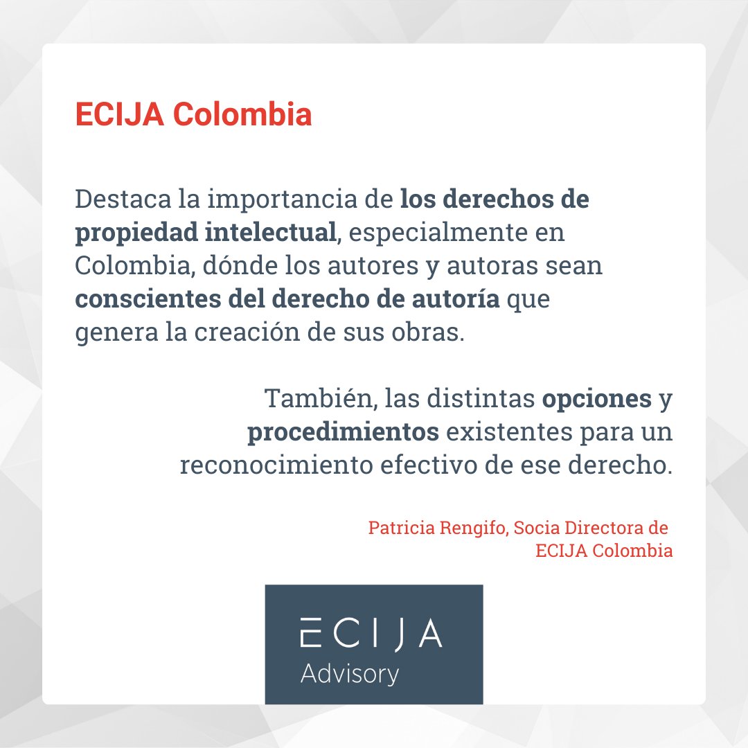Patricia Renjifo en el programa Institucional del Senado comparte su expertise sobre propiedad intelectual.

➡️ Si necesitas asesoramiento en propiedad intelectual, contáctanos:

✉️ info.colombia@ecija.com
📱+57 (601) 7551352

Consulta la entrevista:
linkedin.com/company/ecijac…