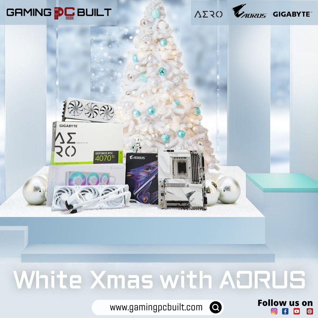 Celebrate the holiday season in style with our fantastic range of GIGABYTE PC hardware and laptop, featuring a stunning silver and white design that adds a touch of holiday magic to your setup.❄️🎮

#GamingPCBuilt #K25Computers 
#GIGABYTE #AORUS #WhiteXmasWithAORUS #whitepc
