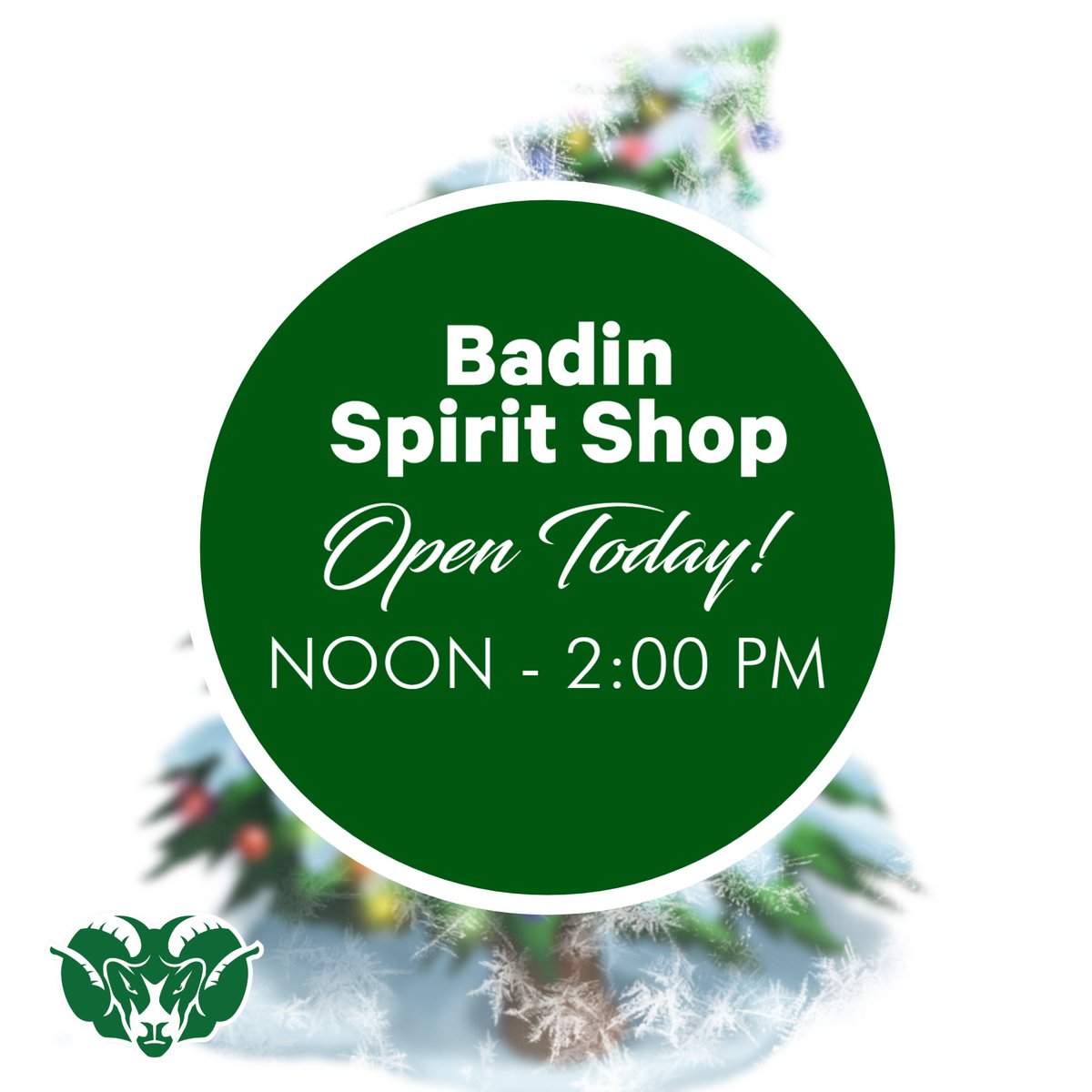 The SPIRIT SHOP IS OPEN TODAY!
Noon - 2:00 PM.
Stop in to get your Ram stuff!
#BadinProud #showyourrampride