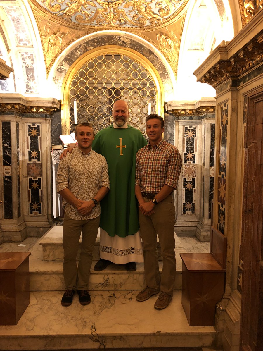 The anniversary of my ordination to the Catholic priesthood today...here with two of our sons after celebrating Mass in the Clementine chapel at the tomb of St Peter