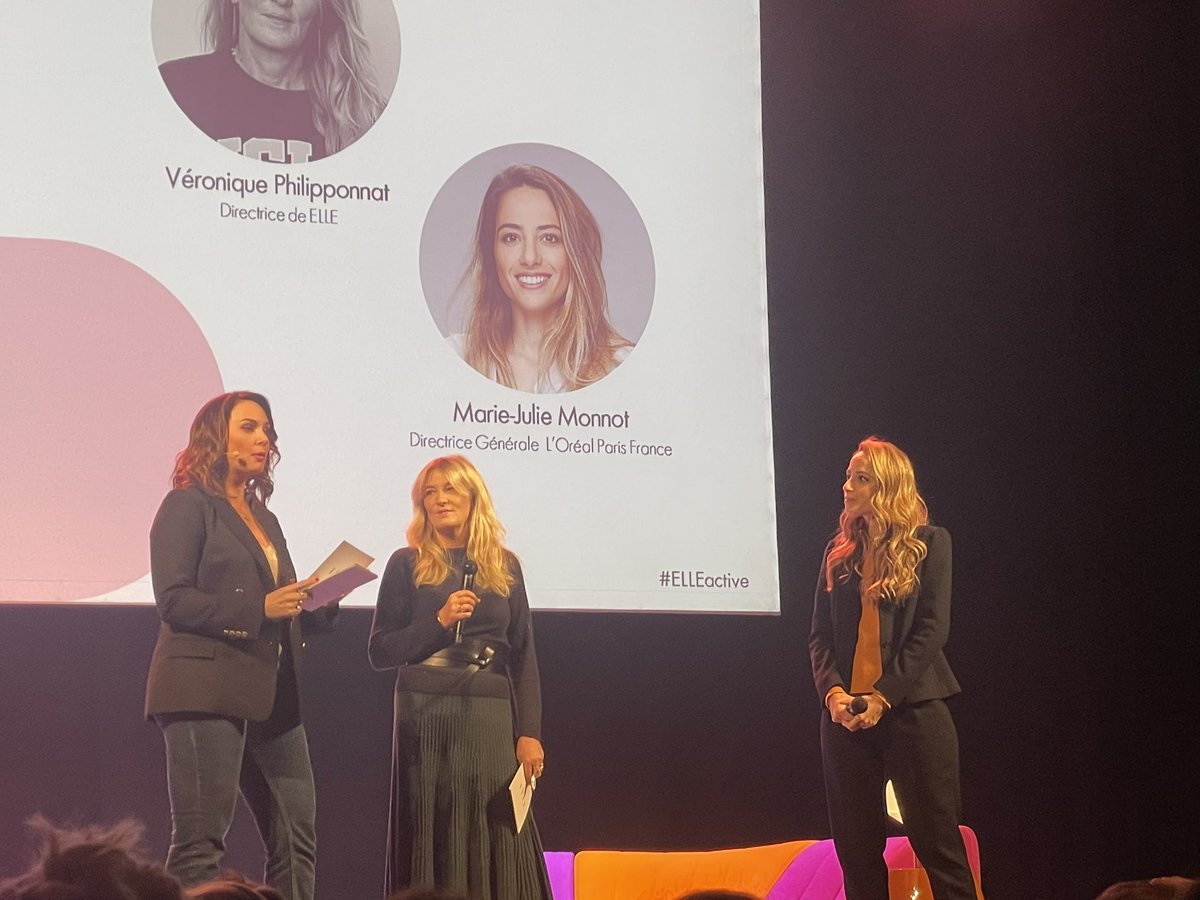 CamilleBataille's tweet photo. C’est parti pour le #ElleActive 2023 animé par @juliavignali en présence de Veronique Philipponnat directrice de @ELLEfranceet Marie-Julie Monnot directrice générale de @lorealparisfr https://t.co/A6zcOL15bU