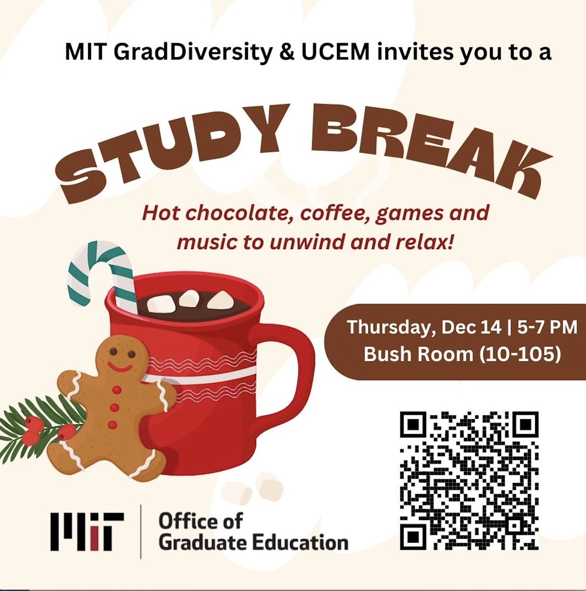 Join GradDiversity TODAY 12/14 for a study break. Meet us in the Bush Room from 5:00 - 7:00 pm for refreshments and a Snow Globe activity!