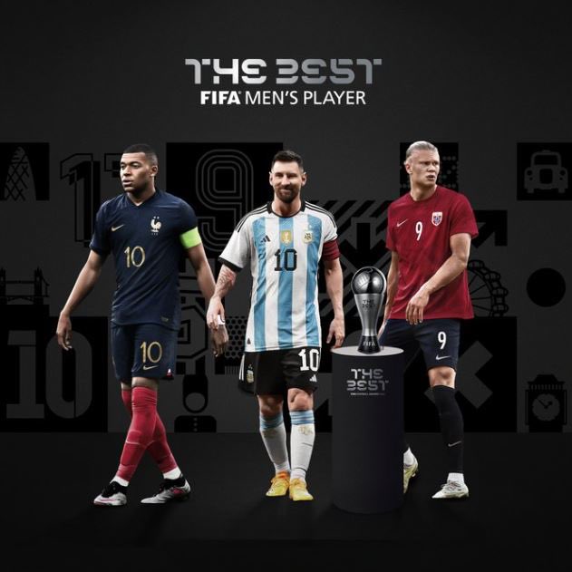 FIFA En İyi Erkek Futbolcu ödülünün finalistleri👇 🇦🇷 Lionel Messi 🇫🇷 Kylian Mbappe 🇳🇴 Erling Haaland