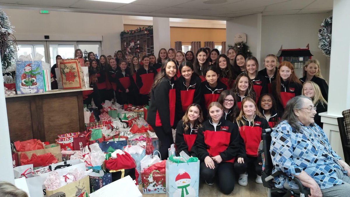 We adopted Solstice Senior Living Center for the second year in a row as one of our community service projects. The seniors were truly appreciative and enjoyed seeing the girls and receiving their gifts. #MMSINSPIRES #REDRED