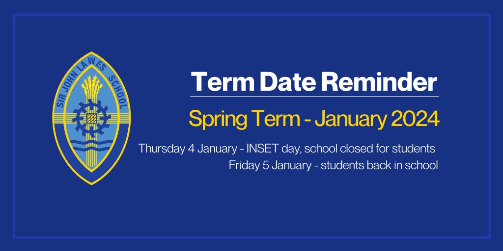 School Calendar Sir John Lawes
