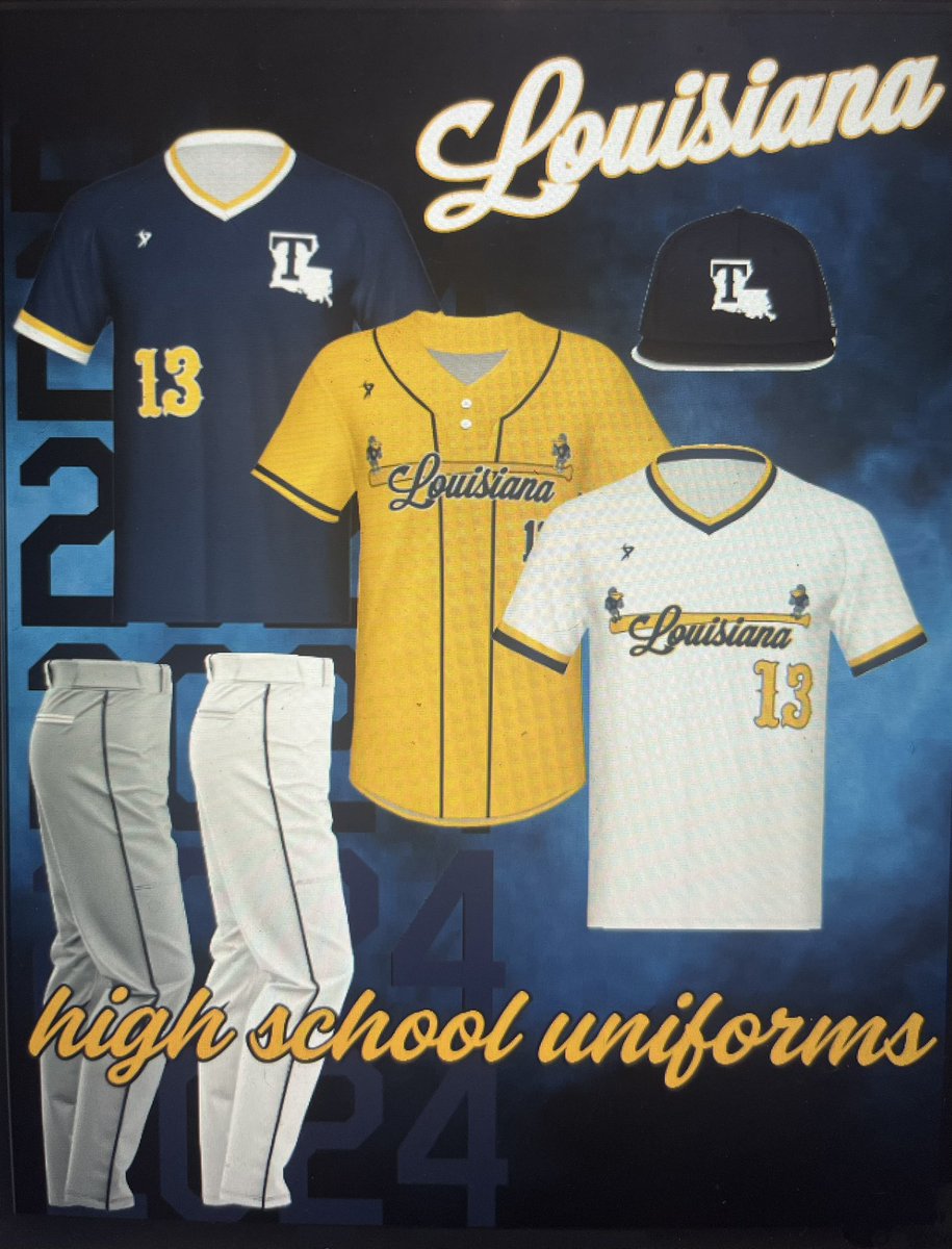 The 2024 Team Louisiana HS uniform drop. Thank you to Jeremy and @team_louisiana for the opportunity to outfit the program this summer.
