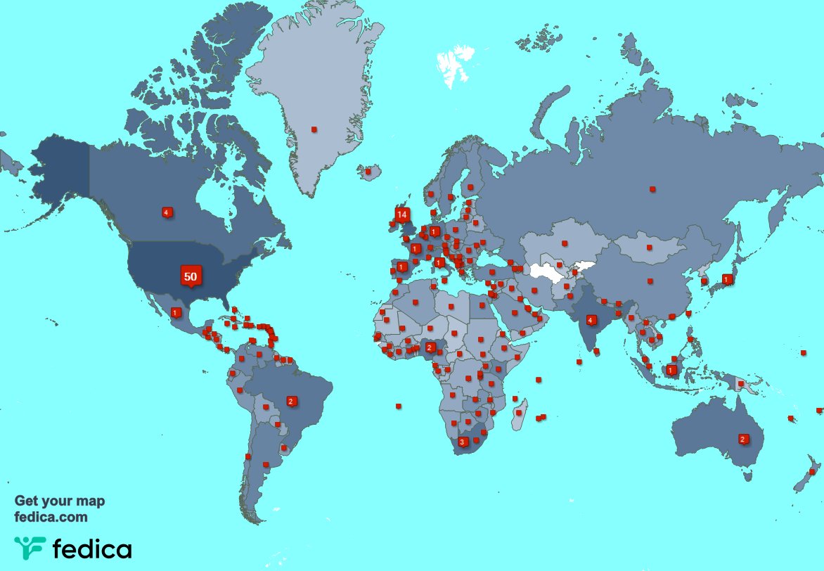 I have 102 new followers from India, Canada, UK., and more last week. See fedica.com/!iMusicSuccess