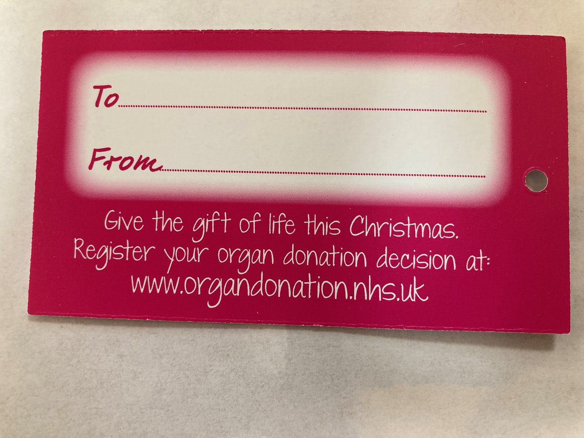 I DOnate Northamptonshire (@idonatecampaign) on Twitter photo 🎅🎄Festive freebies at <a href="/NGHnhstrust/">Northampton General Hospital 💙</a>🎄🎅
Please come and help yourselves to a Christmas gift tag and pen and - most importantly - help spread the word about how you could register your decision to share the gift of life this Christmas ❤️
#OrganDonation #giftoflife 🎅🎄Festive freebies at <a href="/NGHnhstrust/">Northampton General Hospital 💙</a>🎄🎅
Please come and help yourselves to a Christmas gift tag and pen and - most importantly - help spread the word about how you could register your decision to share the gift of life this Christmas ❤️
#OrganDonation #giftoflife