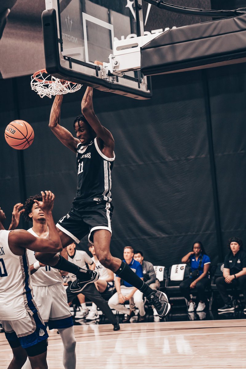 ❌No shots allowed❌ in @LukeBamgboye's painted area! The @AZCompass_Prep center leads the Nike EYBL Scholastic League in blocks, swatting two per game.