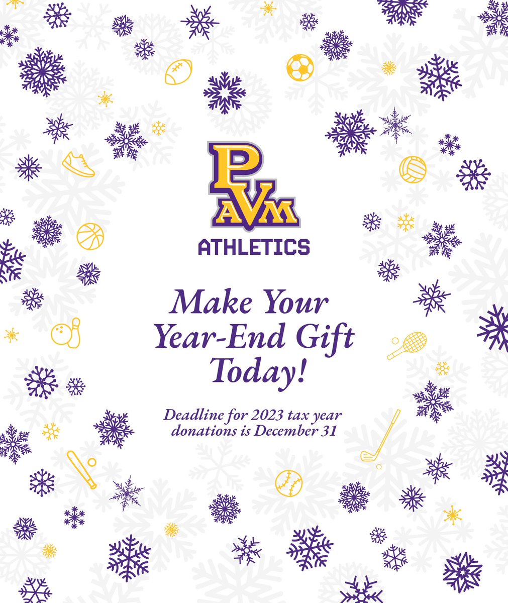 🎉 Support PVAMU Athletics with Your Year-End Gift! 🎁 EVERY gift, EVERY year, big or small, makes a difference for our student-athletes. Give Today!
 
🌟 host.nxt.blackbaud.com/donor-form/?sv… click the link! 
 
#WhereChampionsAreBuilt #ExcellenceLivesHere”