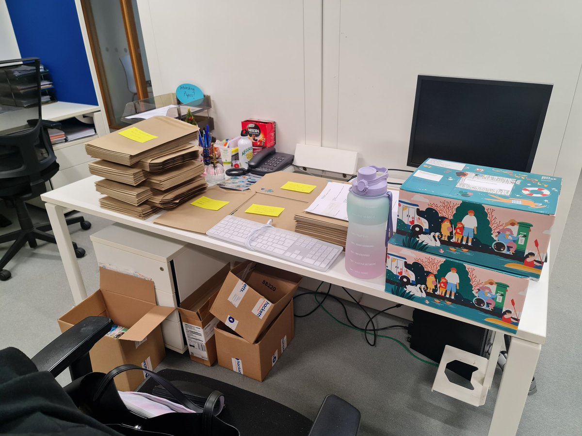 Christmas came early at MaREI! 🎅 This was Catriona's production line getting all of the <a href="/cypbiodiversity/">Children & Young People’s Assembly on Biodiversity</a> TRYBE Biodiversity Activity Books posted out to everybody who ordered a copy!

If you would like to request a free copy, they are still available at: cyp-biodiversity.ie/resources/