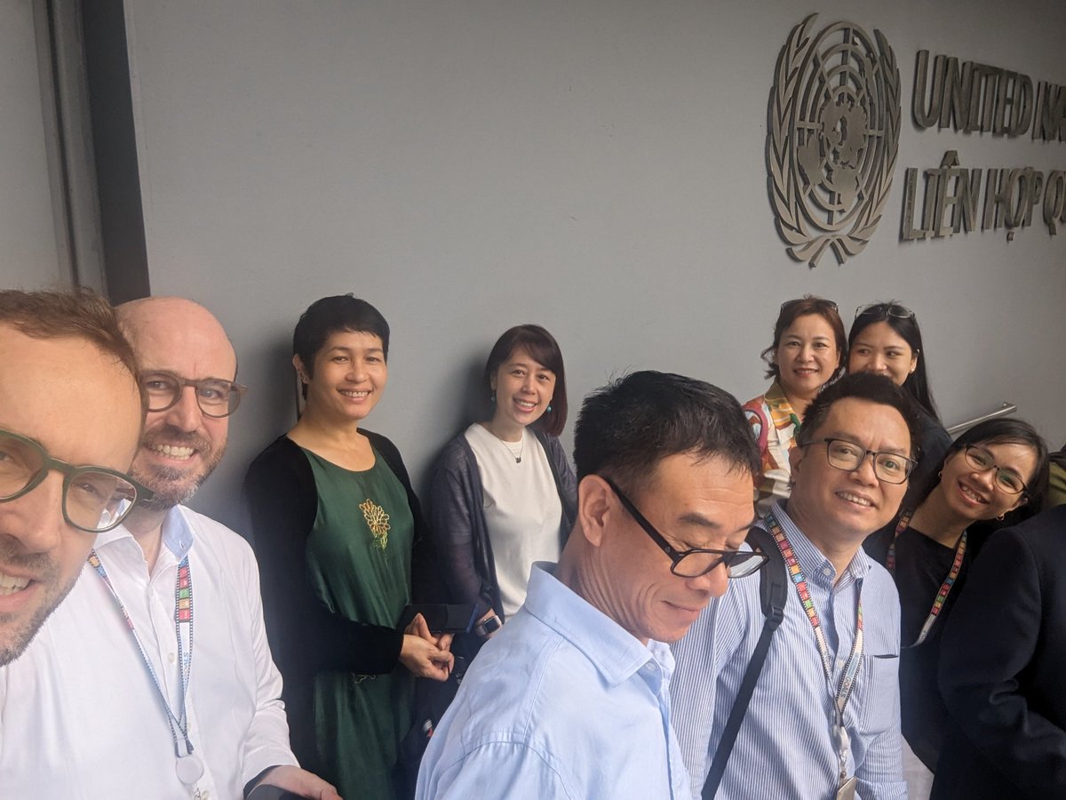 (Part of the) UN Joint Team on HIV on its way to the Vietnam Authority of HIV/AIDS Control to present our joint work to end HIV in Vietnam.