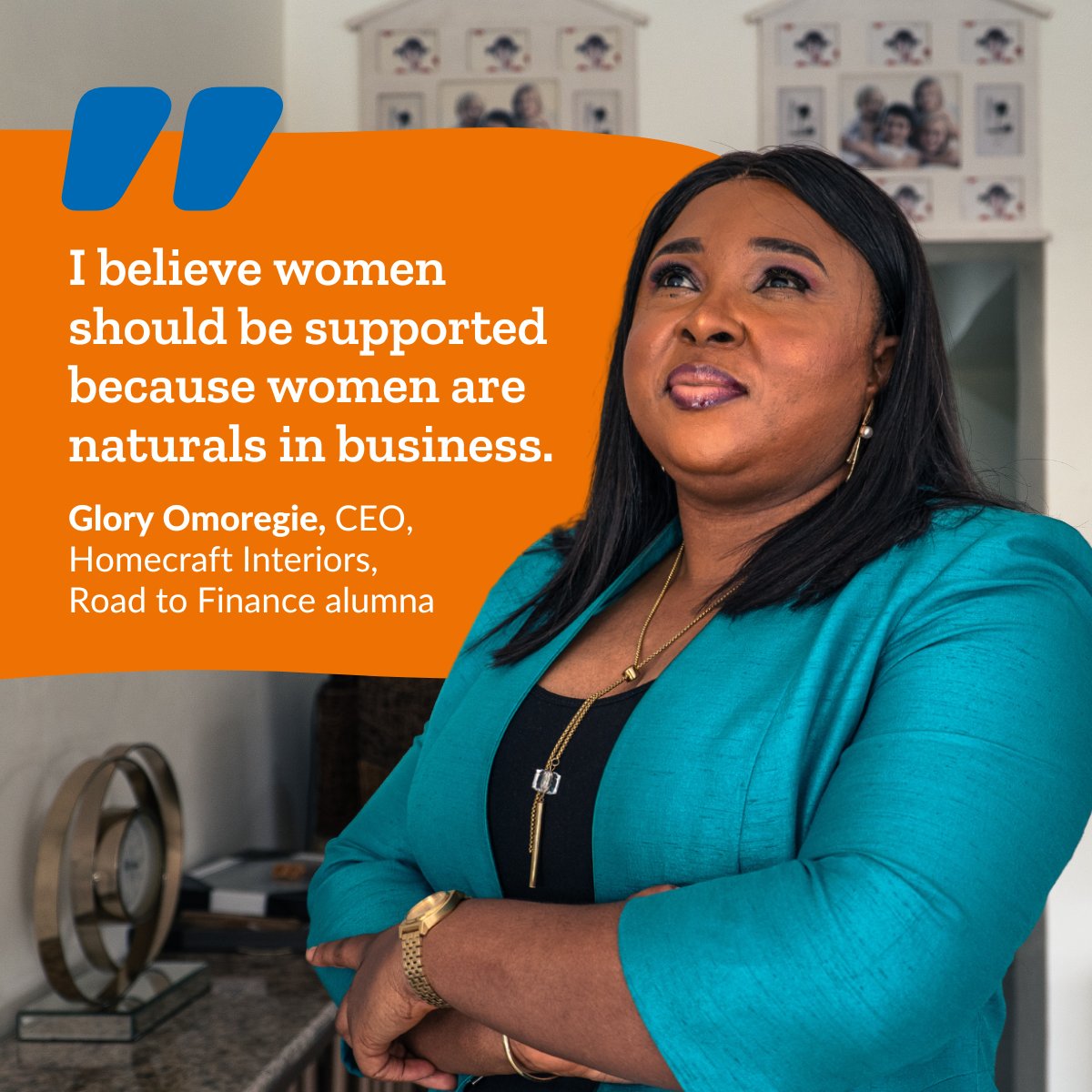Glory Omoregie is CEO of Homecraft Interiors in Nigeria. Road to Finance supported her to grow her network & improve her financial literacy so that her business can continue to thrive: cherieblairfoundation.org/impact/her-sto… Thank you to @XOMFoundation & @EDC4SME for making this possible.