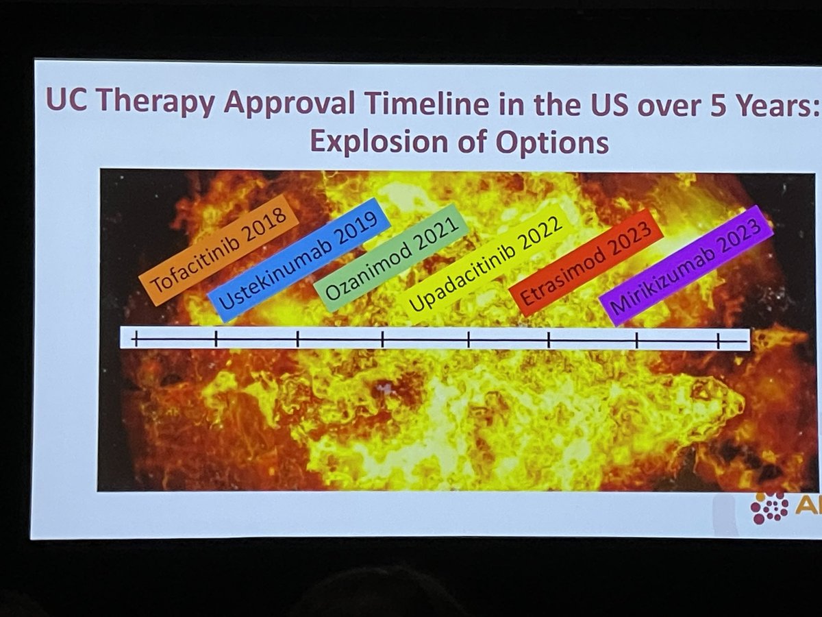 Explosion of options and recent timelessness for ulcerative colitis therapies @IBDConference #AIBD2023 @MLongMD