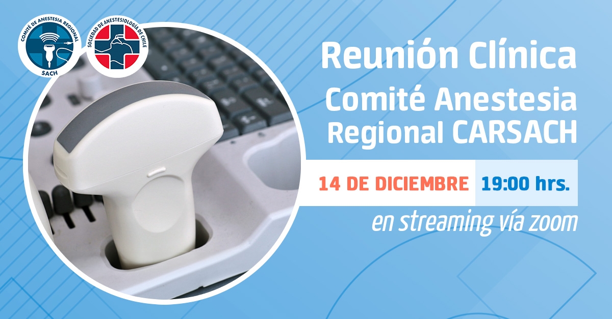 🚨 ¡Atentos a esta información!
📌Reunión clínica Comité Anestesia Regional CARSACH
📅 14 de diciembre
💻Streaming vía Zoom
Más información e inscripciones aquí: 👇
sachile.cl/noticias/ultim…
¡Te esperamos!
