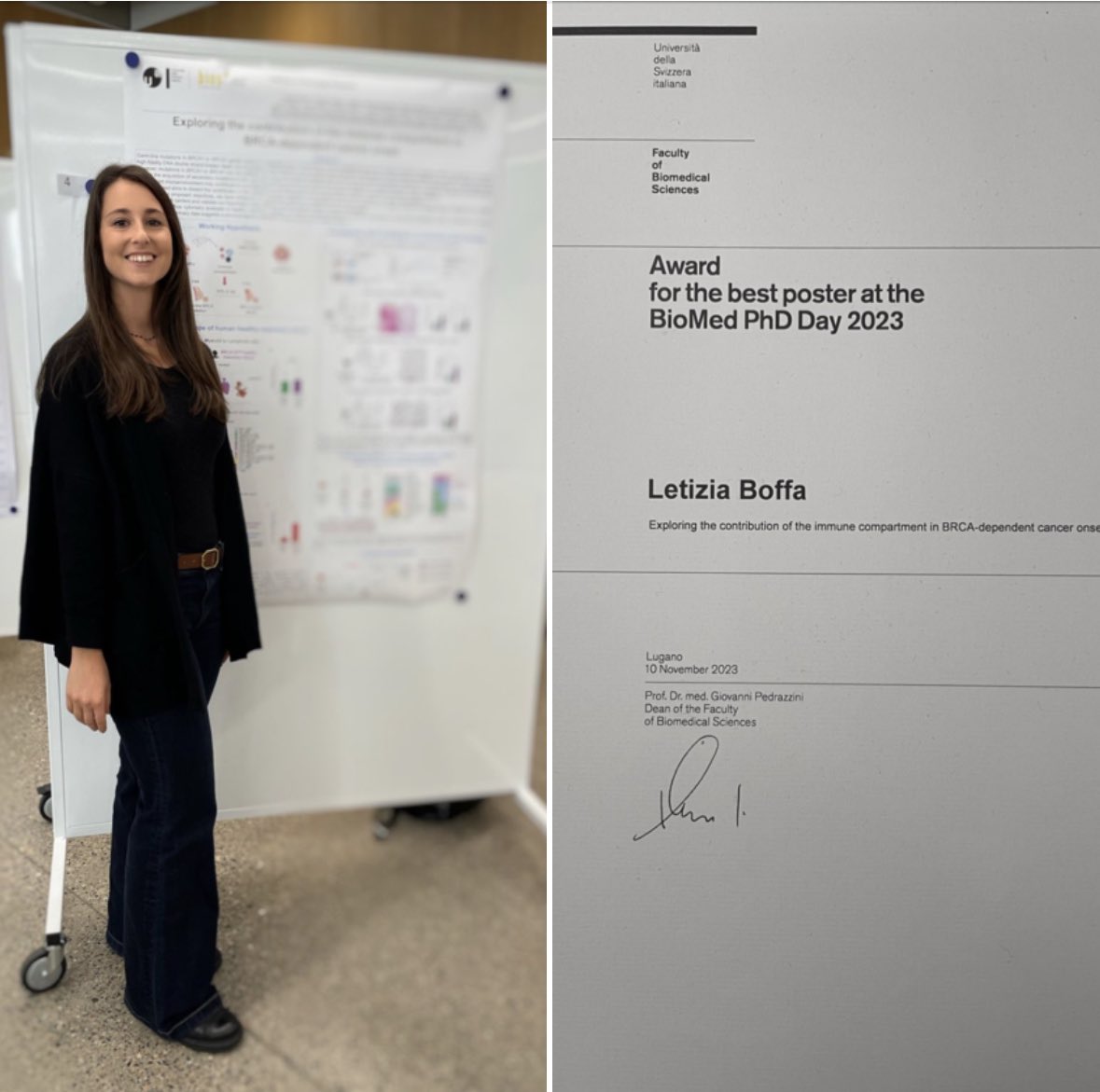 Arianna Calcinotto (@calcinottolab) on Twitter photo Congrats to Letizia Boffa <a href="/CalcinottoLab/">Arianna Calcinotto</a> <a href="/IOR_Bellinzona/">Institute of Oncology Research (IOR)</a> for receiving the award for the best poster at the 5th BioMed PhD day <a href="/USI_en/">USI University</a>! Motivation and hard work are always rewarded in science! Congrats to Letizia Boffa <a href="/CalcinottoLab/">Arianna Calcinotto</a> <a href="/IOR_Bellinzona/">Institute of Oncology Research (IOR)</a> for receiving the award for the best poster at the 5th BioMed PhD day <a href="/USI_en/">USI University</a>! Motivation and hard work are always rewarded in science!