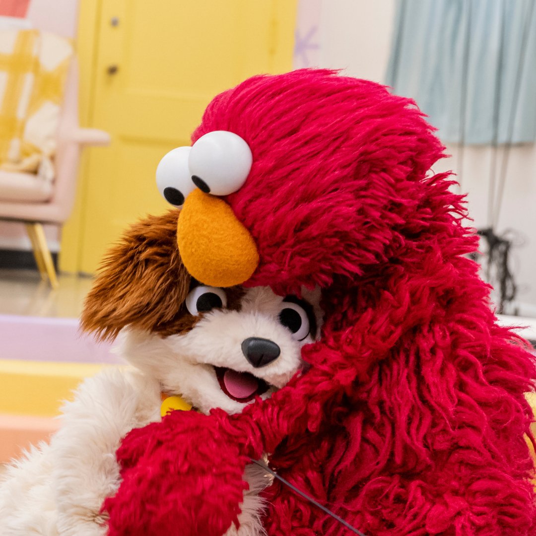 Sometimes the best way to be a Holiday Helper is to give a hug to someone who needs it. Elmo loves you, Tango. ❤️ #FurryFriendsForever #HolidayHelpers
