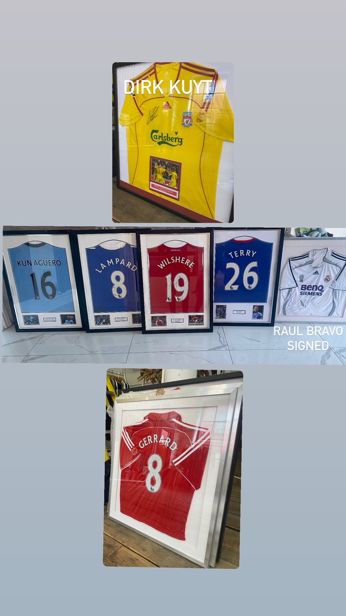 Will consider letting one of these go if the offer is good enough 😅⚽️ Matchworn Aguero, Lampard, Wilshire, Terry Matchworn and signed Gerrard, Kuyt and Bravo Offer or any questions please DM