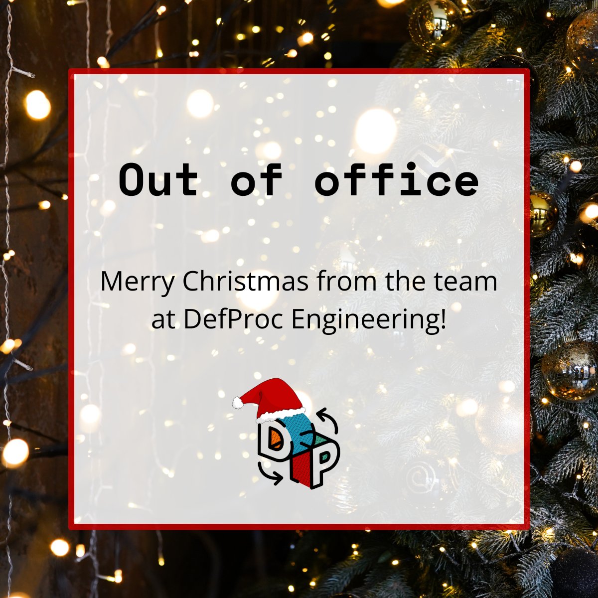 We'll be back in the office on the 8th of January. Merry Christmas and Happy New Year!