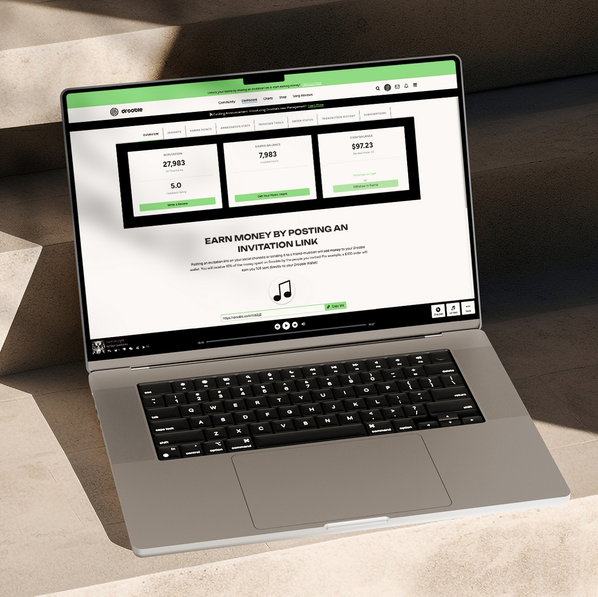 "🌟It's all about karma and community! Song reviews on Drooble just got a makeover. Build your community and share your musical thoughts to earn karma points now! #KarmaReviews #CommunityEngagement