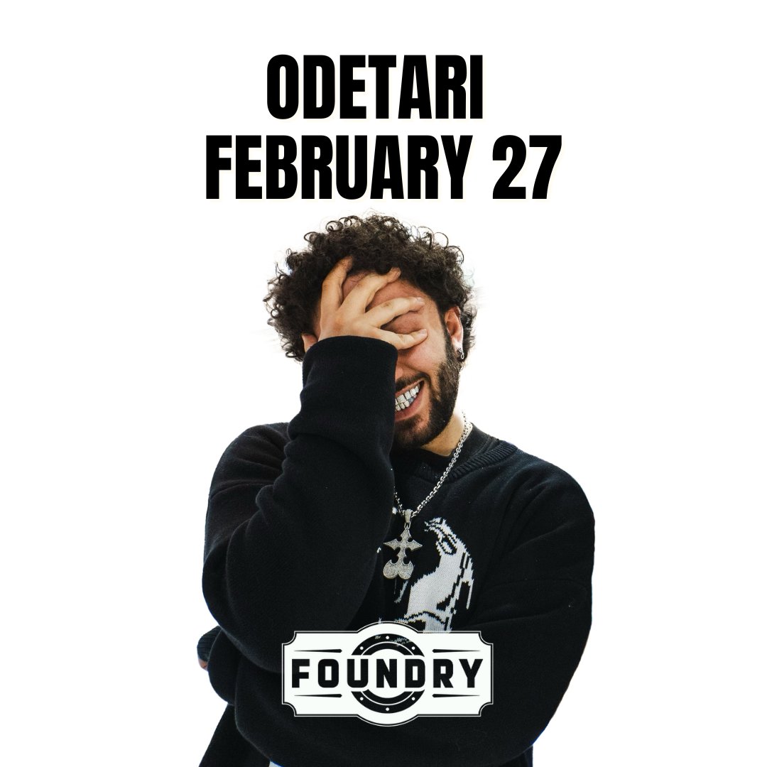 JUST ANNOUNCED 🎤 Odetari comes to The Foundry on February 27! Tickets go on sale Friday, December 15 at 9A. PRESALE AVAILABLE NOW - Use code: CREW 🤞🏼 🎫: livemu.sc/3v8294M