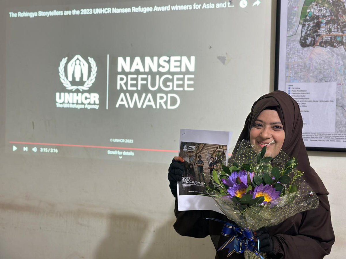 As a Rohingya woman, I dedicate to entire Rohingya girls and women this prestigious recognition with Nansen refugees regional award for Asia and Pacific 2023. Thank you @UNHCR_BGD for generous supports.

#NansenAward #regionalwinner #storyteller #rohingyarefugee