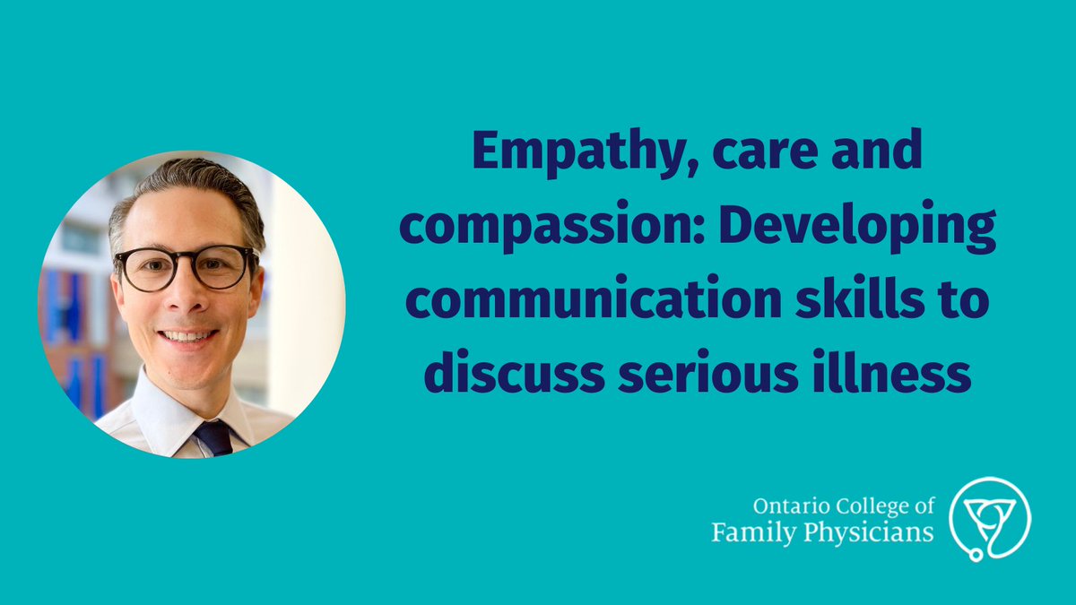 The OCFP recently recognized Dr. Warren Lewin for his innovation and dedication to Ontarians. Through The Conversation Lab, he is helping clinicians develop the skills to have discussions about what matters most to patients with life-limiting illnesses. bit.ly/3uwjy7i