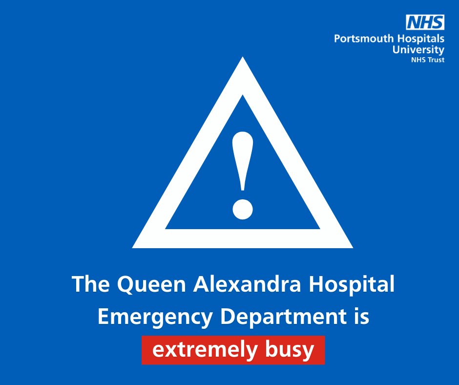 Portsmouth Hospitals University NHST (@phu_nhs) on Twitter photo (1/3) Our Emergency Department is extremely busy. Please keep it free for those who need it.
We need two things from our community:
• Support patients who are ready for discharge to get home as quickly as possible.
• Do not come to the Emergency Department unless it’s vital. (1/3) Our Emergency Department is extremely busy. Please keep it free for those who need it.
We need two things from our community:
• Support patients who are ready for discharge to get home as quickly as possible.
• Do not come to the Emergency Department unless it’s vital.