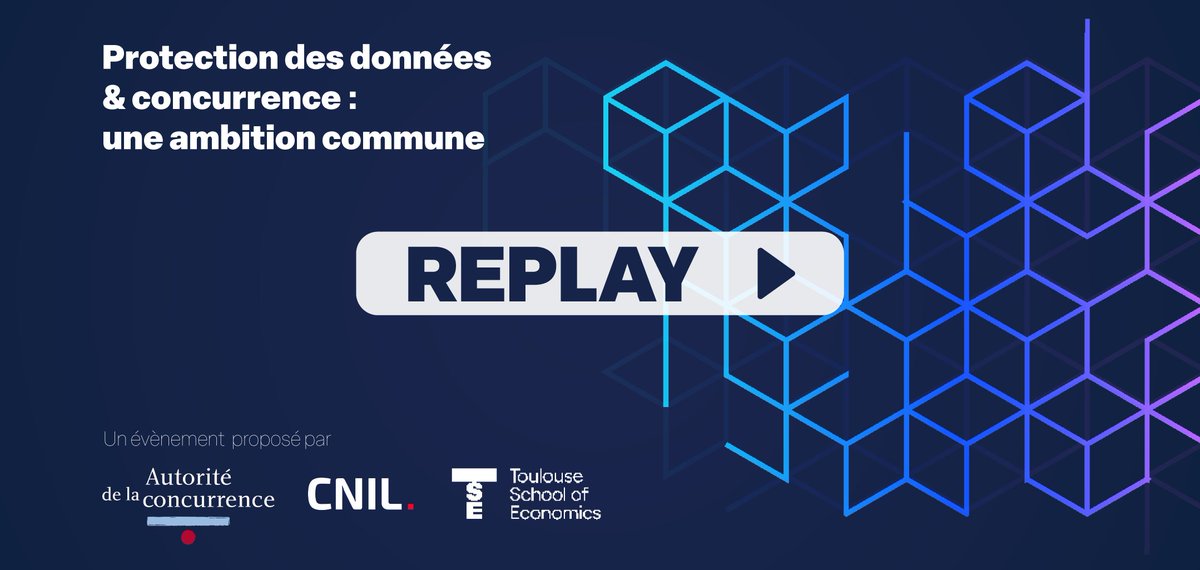 [REPLAY] « Protection des #données et concurrence : une ambition commune » ? 📢Vous avez manqué ou souhaitez revoir l’évènement en partenariat avec @Adlc_ et @tseinfo ? ▶️Retrouvez le #replay ici 👉cnil.fr/fr/rediffusion…