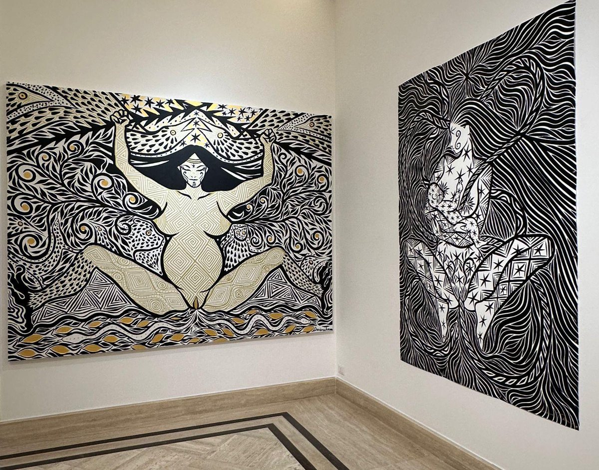 O Embaixador Renato Mosca participou, em 13 de dezembro, de visita prévia da mostra “Kihtimori: Memórias da criação”, de Daiara Tukano, na galeria Richard Saltoun, em Roma.