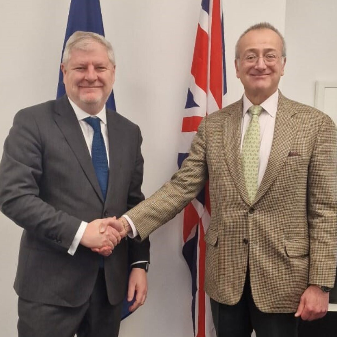 External Affairs Secretary @AngusRobertson met EU Ambassador to the UK @PedroSerranoEU. They discussed areas of shared interest, such as reaching net zero and the potential for Scottish and European collaboration unlocked by accession to @HorizonEU.