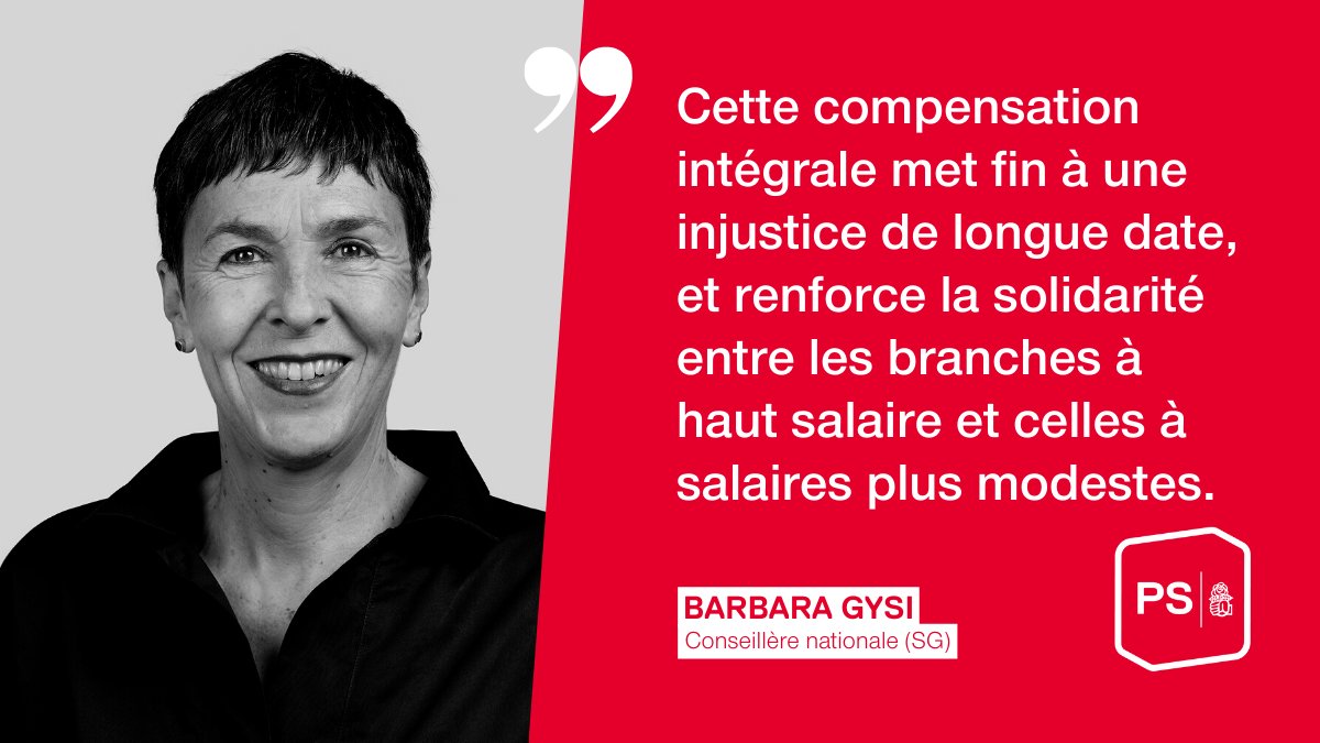 Réjouissant ! Le Conseil national a soutenu l’introduction d’une compensation intégrale des charges dans la modification de la Loi sur les allocations familiales. Les caisses d’allocations familiales devront donc être solidaires entre elles en matière de cotisations. @BaGysi